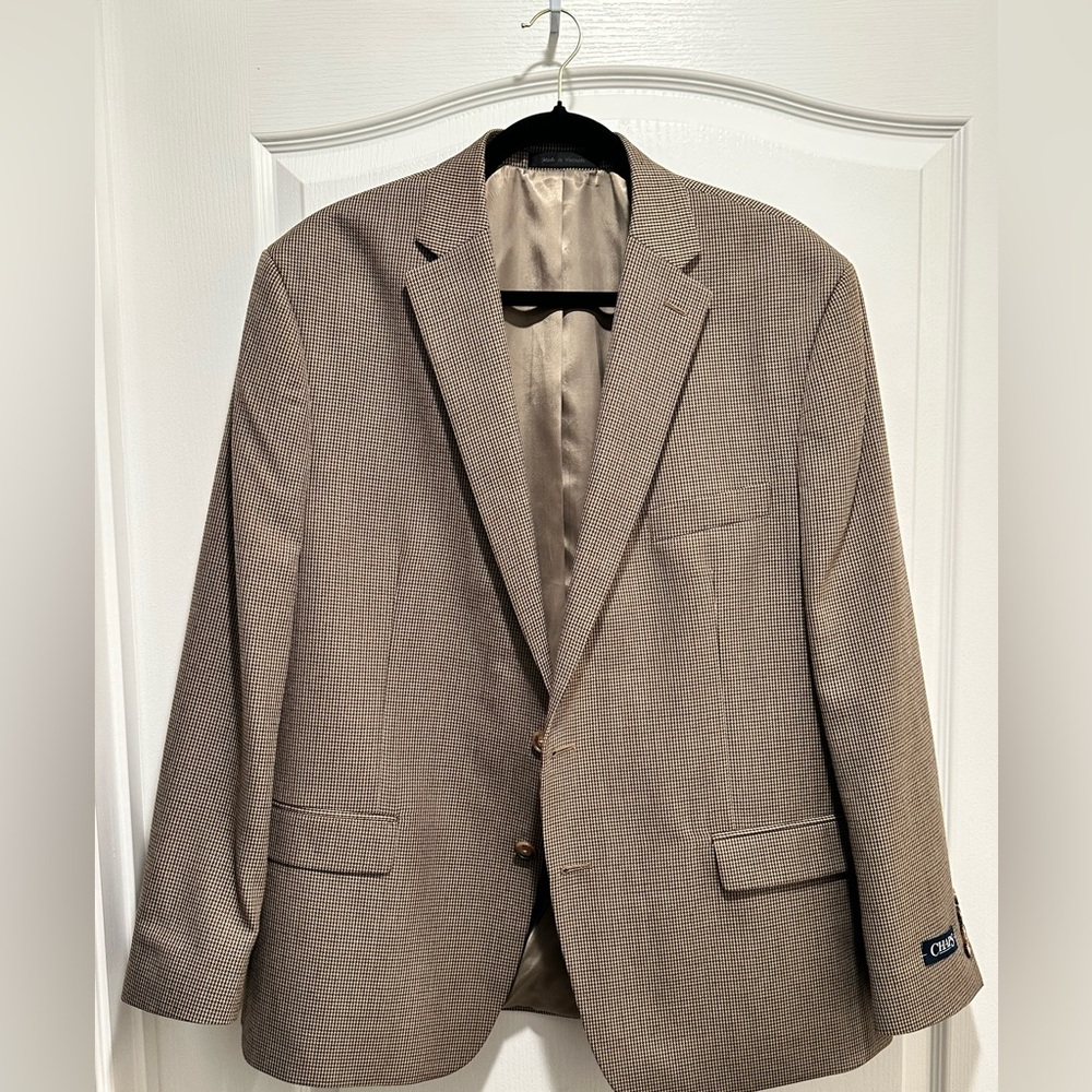 CHAPS Men's Two-Button Tan Blazer Sport Coat Jacket 46 R